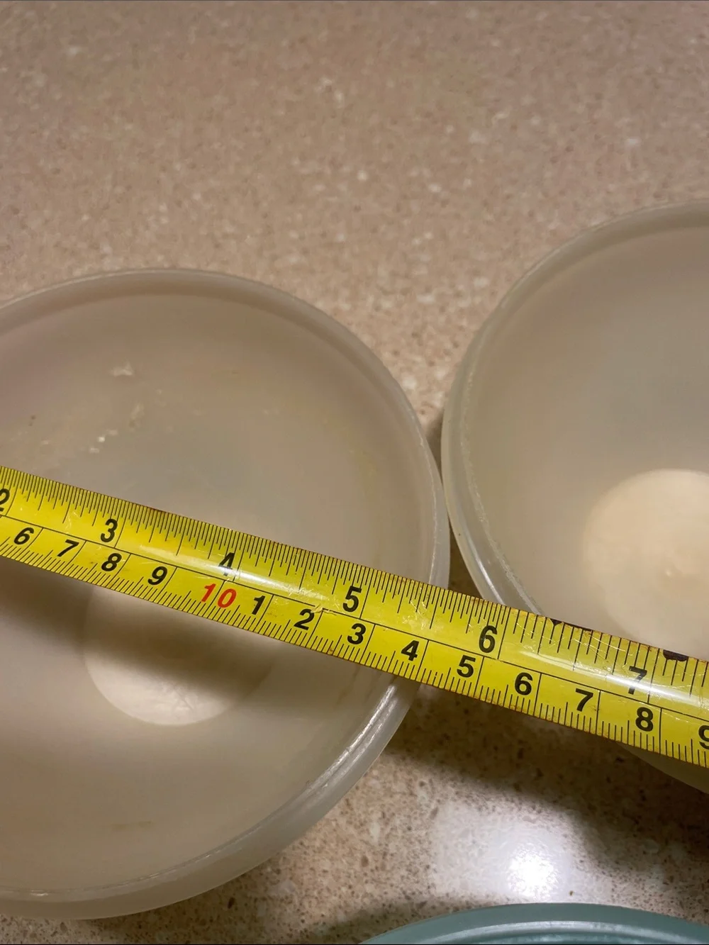 Vintage Tupperware Stackable Food Storage Bowls;Beige, Red, and Light Blue Lids